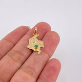 Pendant Map of Colombia Emerald 12Pts 1.05 g / 1 1/2 in Yellow Gold 18K