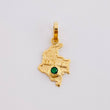 Pendant Map of Colombia Emerald 6Pts 0.45 g / 1 in Yellow Gold 18K