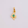 Pendant Map of Colombia Emerald 3Pts 0.25 g / 3/4 in Yellow Gold 18K
