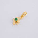 Pendant Map of Colombia Emerald 3Pts 0.25 g / 3/4 in Yellow Gold 18K
