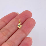 Pendant Map of Colombia Emerald 3Pts 0.25 g / 3/4 in Yellow Gold 18K