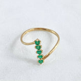 Vertical Star Ring 1.55gr / T8 / Emeralds 20pts 18K Yellow Gold (Jewel) *