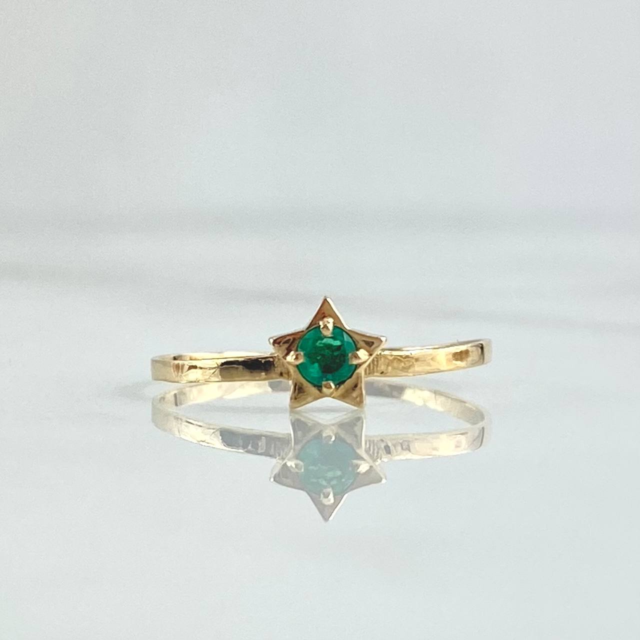 Star Ring 0.95gr / T6 1/2 / Emerald 5 Pts 18K Yellow Gold (Jewel)