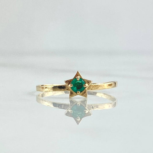 Star Ring 0.95gr / T6 1/2 / Emerald 5 Pts 18K Yellow Gold (Jewel)