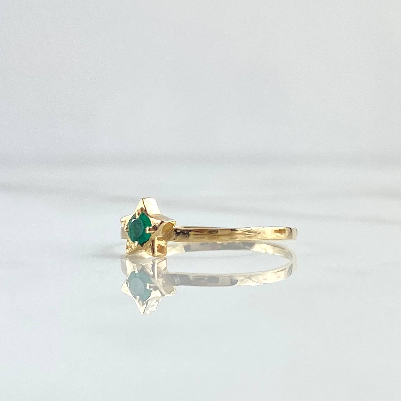 Star Ring 0.95gr / T6 1/2 / Emerald 5 Pts 18K Yellow Gold (Jewel)