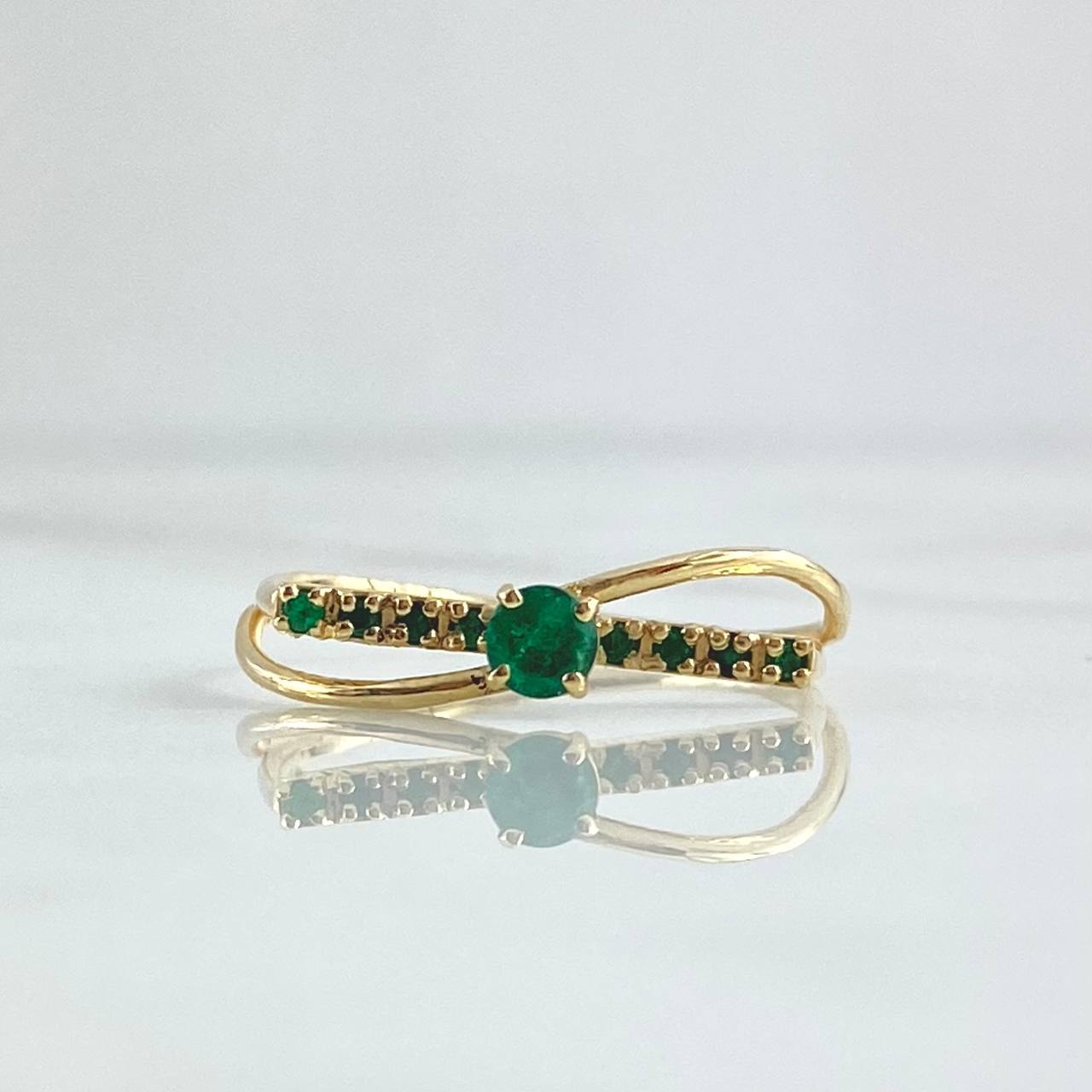 Violin Eco Ring 1.95gr / Size 8 1/4 / Emeralds 15 Pts 18K Yellow Gold (Jewel)