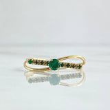 Violin Eco Ring 1.95gr / Size 8 1/4 / Emeralds 15 Pts 18K Yellow Gold (Jewel)