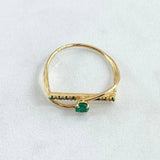 Violin Eco Ring 1.95gr / Size 8 1/4 / Emeralds 15 Pts 18K Yellow Gold (Jewel)