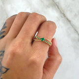 Violin Eco Ring 1.95gr / Size 8 1/4 / Emeralds 15 Pts 18K Yellow Gold (Jewel)