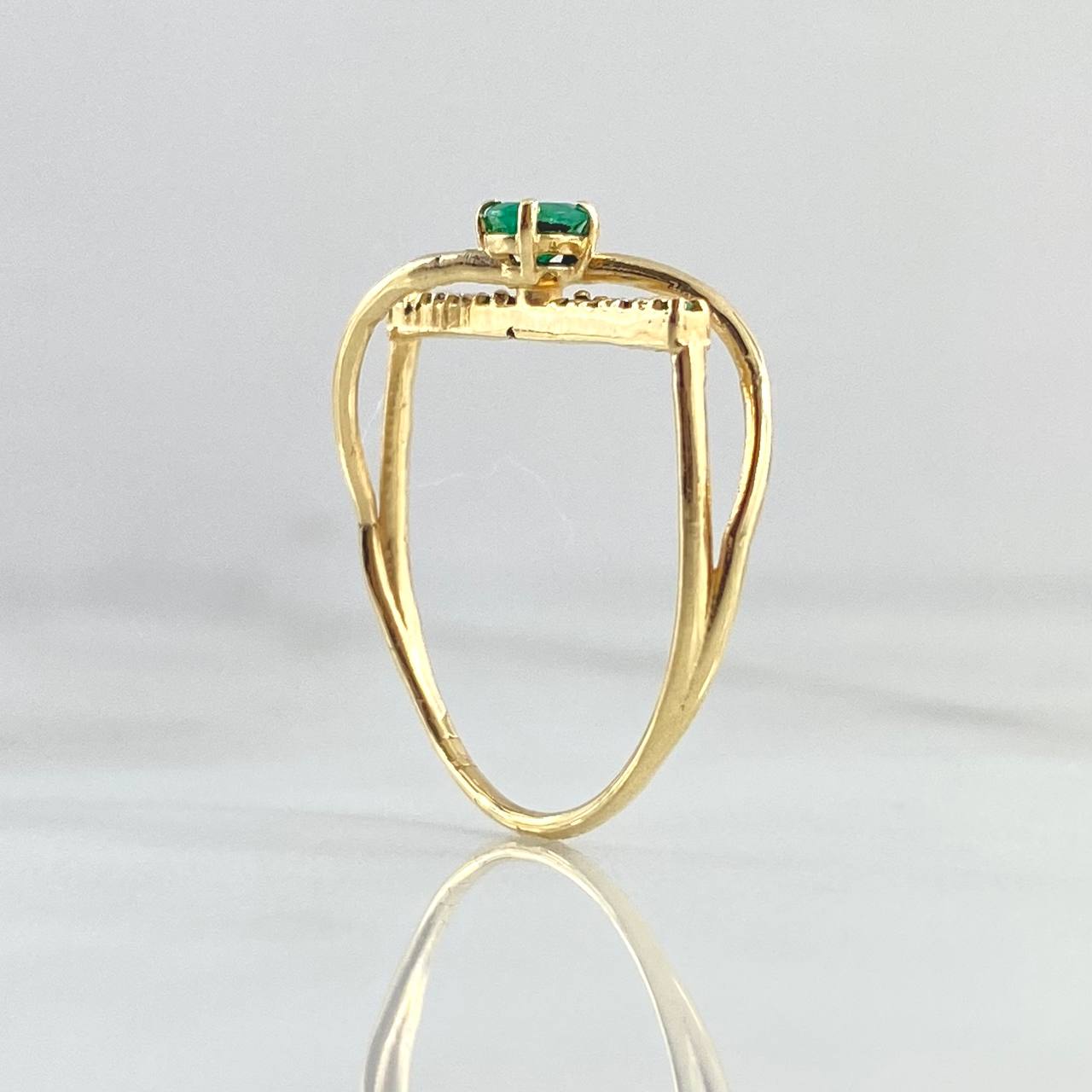 Violin Eco Ring 1.95gr / Size 8 1/4 / Emeralds 15 Pts 18K Yellow Gold (Jewel)