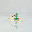 Trio Vertical Ring 1.3gr / T7 / Emeralds 15 Pts 18K Yellow Gold (Jewel)