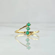 Trio Vertical Ring 1.35gr / Size 7 3/4 / Emeralds 15Pts 18K Yellow Gold (Jewel)