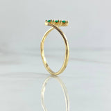 Trio Vertical Ring 1.3gr / T7 / Emeralds 15 Pts 18K Yellow Gold (Jewel)