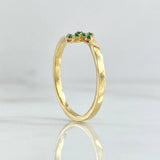 Cross Ring 2.25gr / Size 7 1/2 / Emeralds 8 Pts 18K Yellow Gold (Jewel)