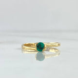Solitaire Ring Solitaire 2.3gr / Size 7 / Emeralds 28 Pts 18K Yellow Gold (Jewel)