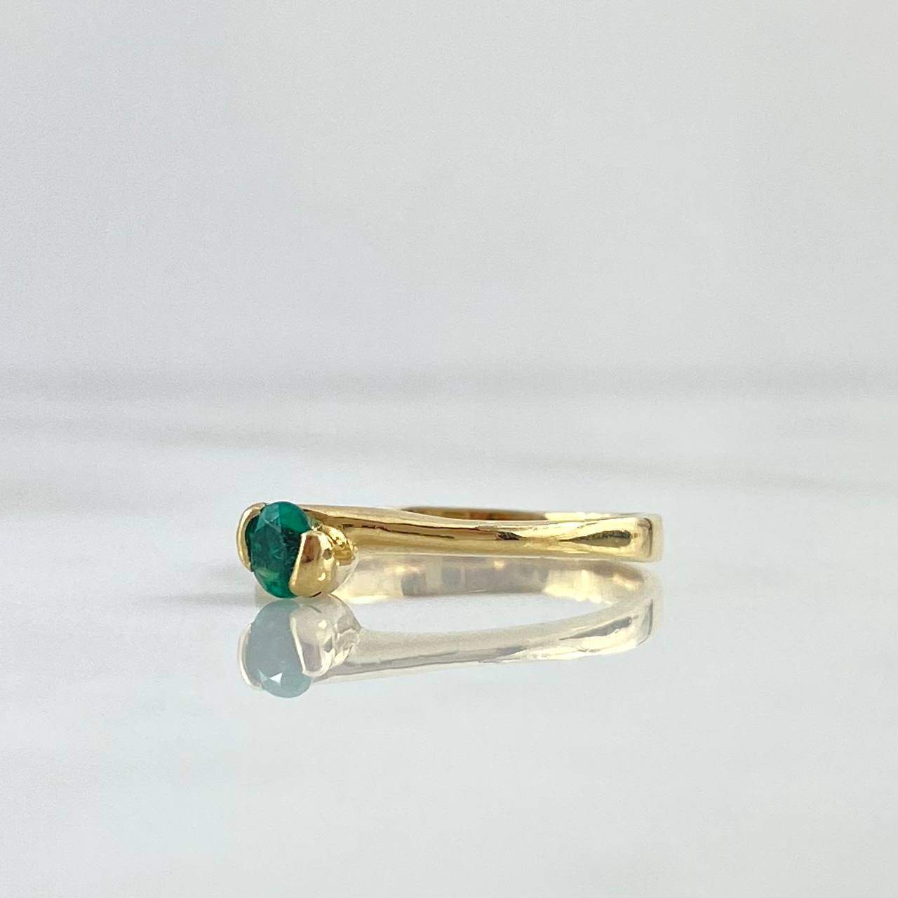 Solitaire Ring Solitaire 2.3gr / Size 7 / Emeralds 28 Pts 18K Yellow Gold (Jewel)