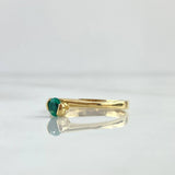Solitaire Ring Solitaire 2.3gr / Size 7 / Emeralds 28 Pts 18K Yellow Gold (Jewel)