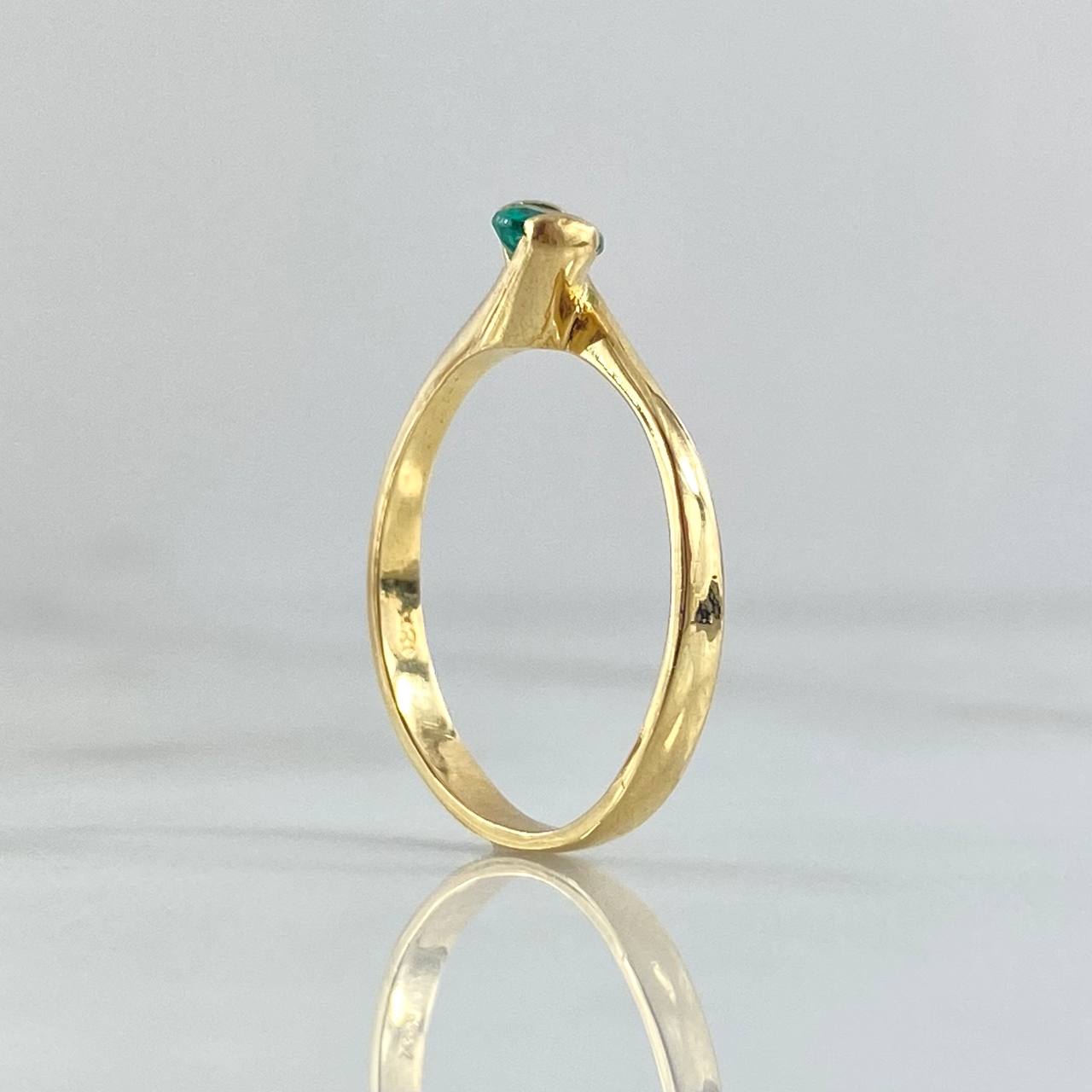 Solitaire Ring Solitaire 2.3gr / Size 7 / Emeralds 28 Pts 18K Yellow Gold (Jewel)