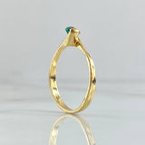 Solitaire Ring Solitaire 2.3gr / Size 7 / Emeralds 28 Pts 18K Yellow Gold (Jewel)