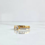 Ring Solitaire Churumbela Hearts 2.5gr / Size 6 / White Zircons 18K Yellow Gold