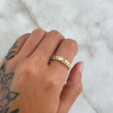 Ring Solitaire Churumbela Hearts 2.5gr / Size 6 / White Zircons 18K Yellow Gold