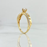 Ring Solitaire Churumbela Hearts 2.25gr / Size 6 1/4 / White Zircons 18K Yellow Gold