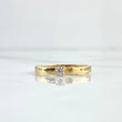 Smooth Straight Solitaire Ring 1.95gr / Size 7 3/4 / White Zircon Yellow Gold 18K