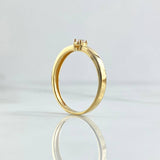Smooth Straight Solitaire Ring 1.95gr / Size 7 3/4 / White Zircon Yellow Gold 18K