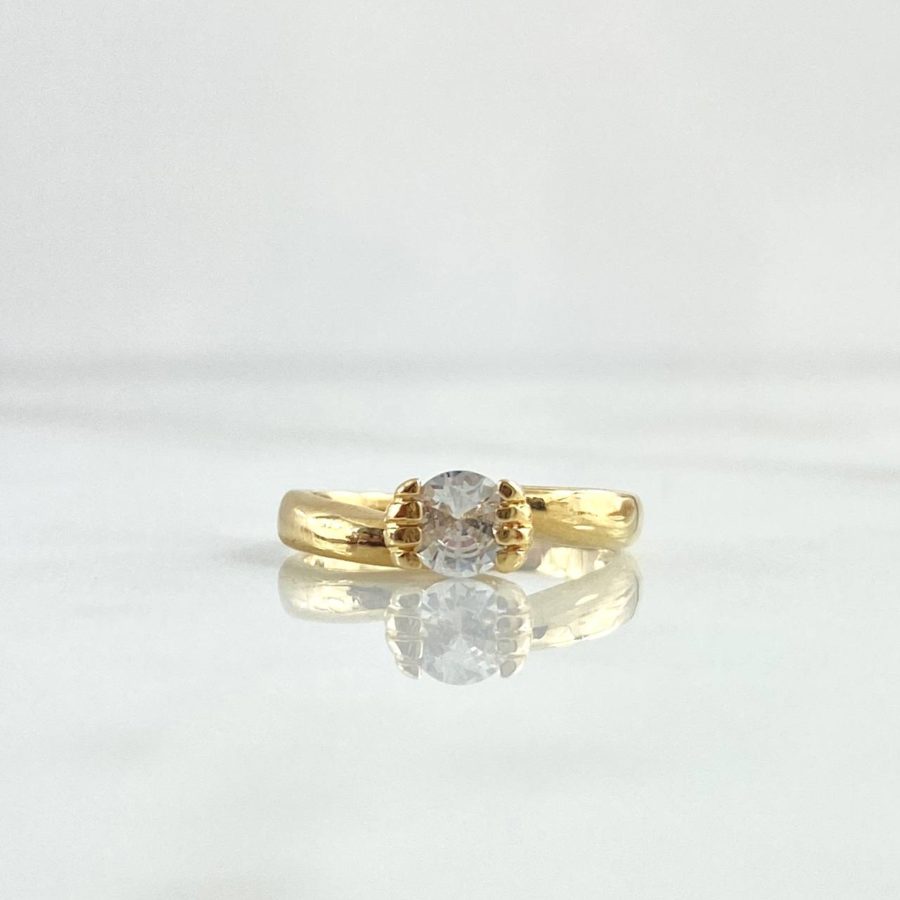 Solitaire Ring Dragon 2.45gr / Size 5 / White Zircon 18K Yellow Gold