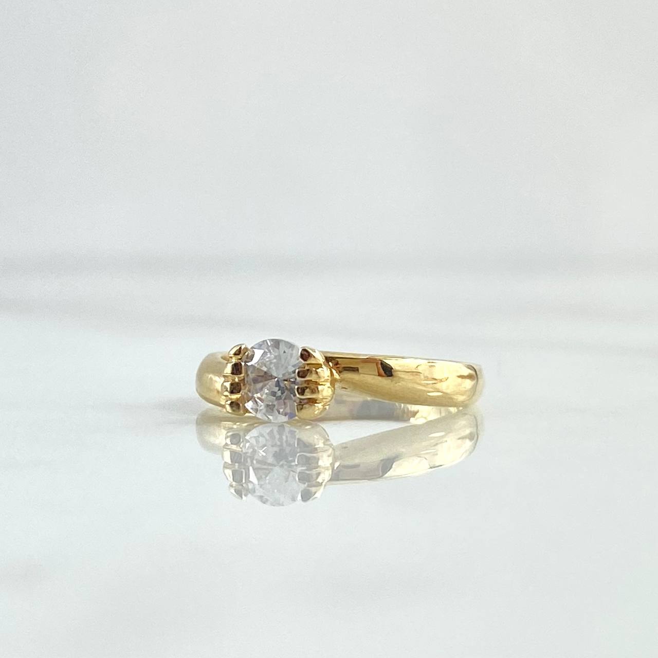 Solitaire Ring Dragon 2.45gr / Size 5 / White Zircon 18K Yellow Gold