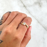 Solitaire Ring Dragon 2.45gr / Size 5 / White Zircon 18K Yellow Gold