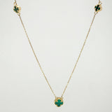 Cadena Aro Seguido Trebol Verde 3gr / 18 1/4 in / 0.9mm Oro Amarillo Nac.Esp. 18K ©
