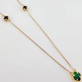Cadena Aro Seguido Trebol Verde 3gr / 18 1/4 in / 0.9mm Oro Amarillo Nac.Esp. 18K ©