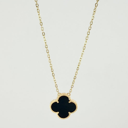 Classic Link Chain Black Clover 3.95gr / 19 3/4 in / 1.2mm Yellow Gold Nac.Esp. 18K ©