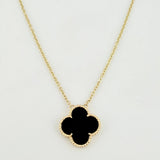 Classic Link Chain Black Clover 3.95gr / 19 3/4 in / 1.2mm Yellow Gold Nac.Esp. 18K ©