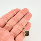 Classic Link Chain Black Clover 3.95gr / 19 3/4 in / 1.2mm Yellow Gold Nac.Esp. 18K ©