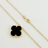 Classic Link Chain Black Clover 3.95gr / 19 3/4 in / 1.2mm Yellow Gold Nac.Esp. 18K ©