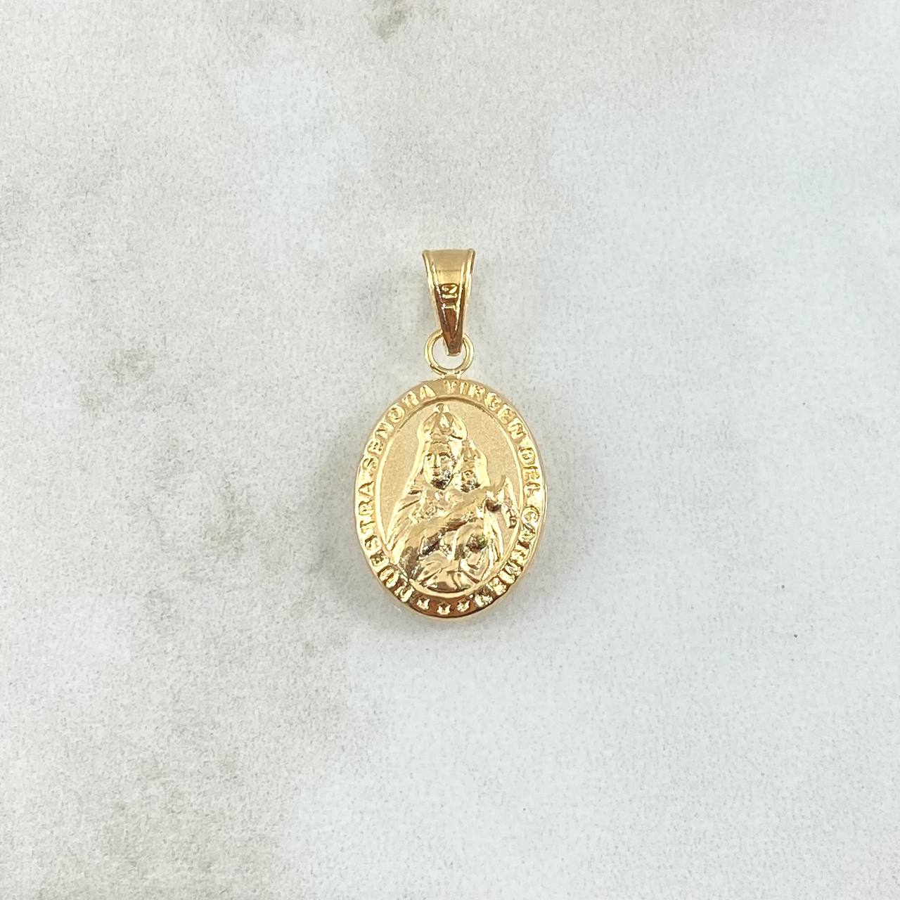 Pendant Virgen Del Carmen 1.05gr / 2.4cm / Smooth Charger Oval Yellow Gold 18K ©