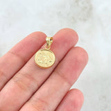 Dije Santisima Trinidad 0.85gr / 2.2cm / Circulo Mate Troquelado Oro Amarillo 18K ©