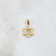 Pendant Star of David 1.1gr / 2.5cm / Striped 18K Yellow Gold