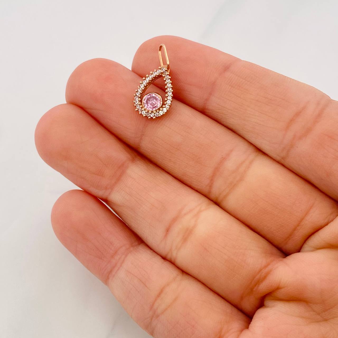 Dije Halo Gota 0.85g / 3/4 in Oro Rosa 18K