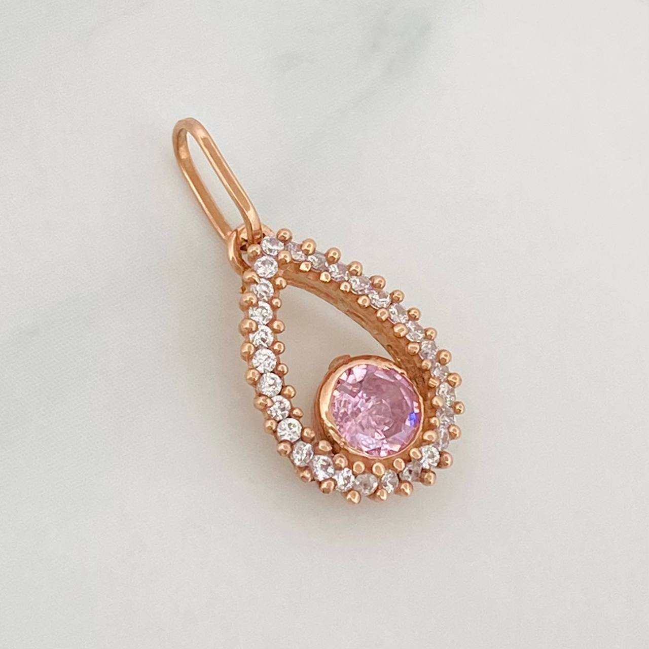 Dije Halo Gota 0.85g / 3/4 in Oro Rosa 18K