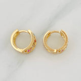 Candongas Carril Rayado 3.45g / 1/2 in Oro Amarillo 18K