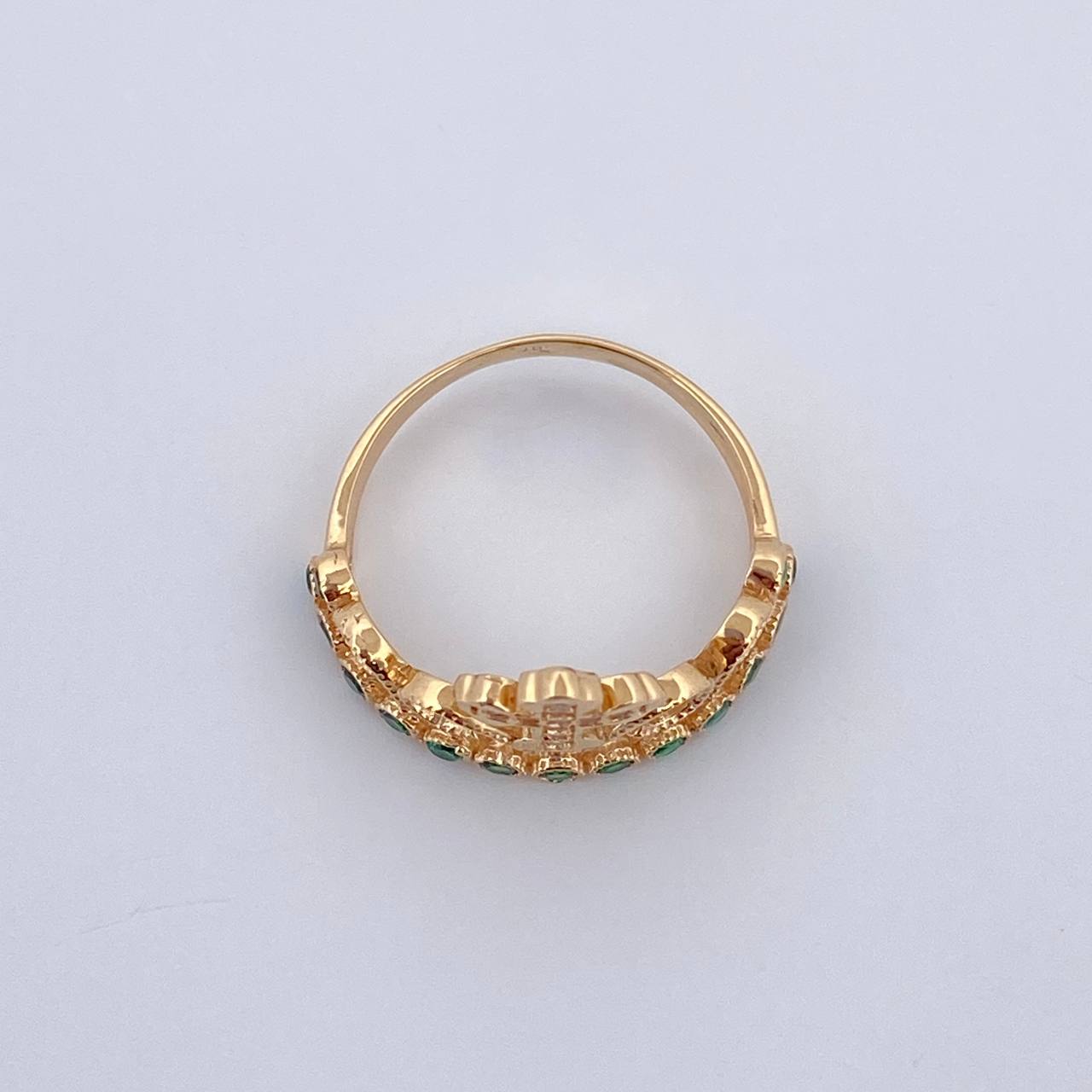 Crown Cross Ring 2.45gr / Size 6 1/2 / 18K Yellow Gold &