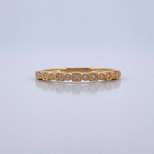 Churumbela Ring Circles Squares 1.55gr / Size 7 1/4 / 18K Yellow Gold &
