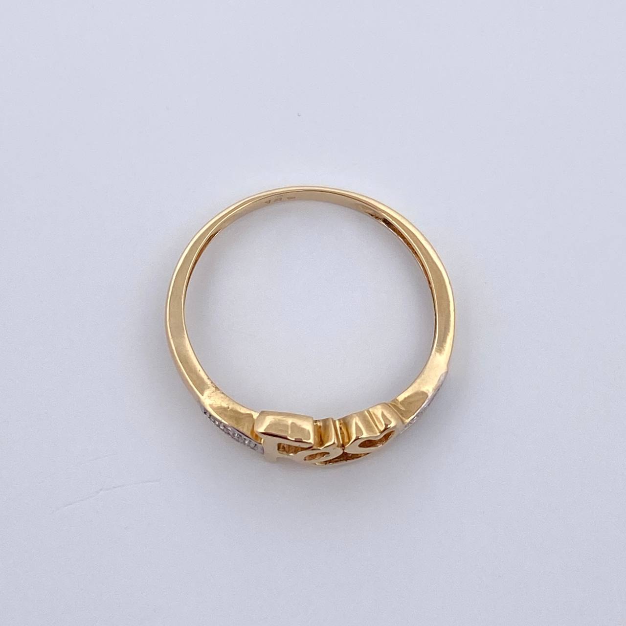 Iron Ring 1.75gr / Size 6 / Two-tone Yellow and White Gold 18K &