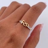 Iron Ring 1.75gr / Size 6 / Two-tone Yellow and White Gold 18K &