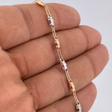Rustic Cylinder Bracelet 3gr / 20.8cm / Three 18K Golds &