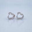 Candongas Corazones 3.15gr / 1.1cm / Oro Blanco 18K &