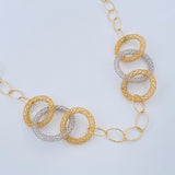 Cadena Aros 12.95gr / 63cm / Dos Oros Amarillo Blanco +4 18K &